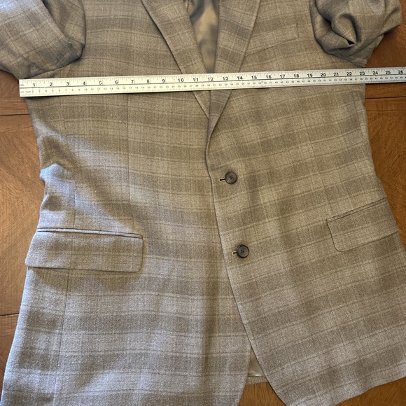 BROOKS BROTHERS 346 Regent Fit 46L Sport Coat Blazer Suit Jacket Beige Plaid Men - Picture 4 of 16